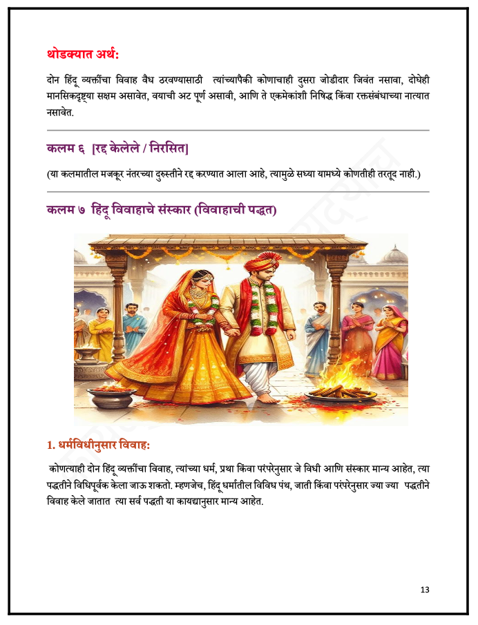 हिंदू विवाह अधिनियम :- १९५५ Marathi - 3